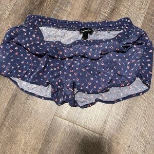 Joe Boxer Navy Floral Ruffle Shorts